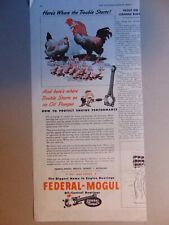 1944 FEDERAL MOGUL Oil Control Bearings vintage art print ad picture