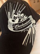 Black Budweiser Great American Lager One Size  All Hat Ballcap OSFM Huge Logo picture