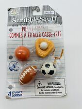 New Vintage Sports Erasers Football Baseball Basketball Soccer Scribble Stuff picture