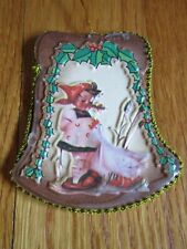 Vtg HUMMEL Goose Girl Christmas Ornament Two-Sided Flat Mid-Century  picture