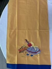 vintage hand embroidered tea towel picture