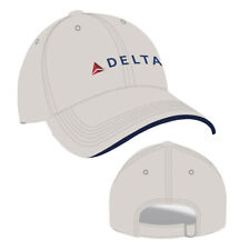Delta Airlines Gray White & Blue Embroidered Widget Adjustable Baseball Cap Hat picture