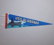 Vintage 1980s USS ALABAMA Mobile Alabama USA U.S. Navy Souvenir 25 X 8 Pennant picture