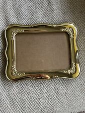 Rare Vintage Solid Brass Picture Frame With Floral Details Gold Lacquer Coated picture