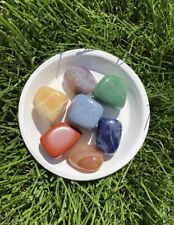 Chakra Genuine Tumbled Stone Set 7 With Cotton Bag-new picture