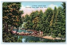 1942 Phelps WI Wood Scene, Greetings from Eagle River Wisconsin WI Postcard picture