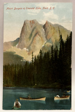 Mount Burgess & Emerald Lake, Field, British Columbia BC Vintage Postcard picture