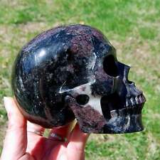 5in 3.6lb Huge Arfvedsonite Garnet Quartz Crystal Skull picture