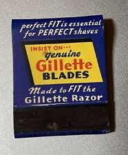 Vintage Matchbook GILLETTE BLADES 40's/50's UNUSED, UNSTRUCK  Almost Perfect picture