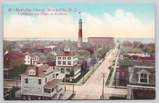 Postcard Bird's Eye View Lighthouse Ocean View Atlantic City New Jersey picture