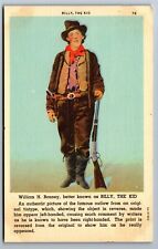 C.1940 BILLY THE KID, OUTLAW, LINCOLN COUNTY WARS, FORT SUMMER NM Postcard P34 picture