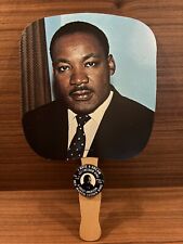 Vintage MARTIN LUTHER KING JR Hand Fan And Pinback Button MLK picture
