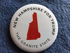 DONALD TRUMP (OFFICIAL) NEW HAMPSHIRE FOR TRUMP (AUTHENTIC) WHITE PIN BUTTON picture