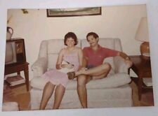Vintage 1984 Found Photograph Original Photo Couple Guy Mustache Short Shorts picture