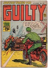 Justice Traps the Guilty #44 1952 Pre-code Crime Train crash Motorcyle cover picture
