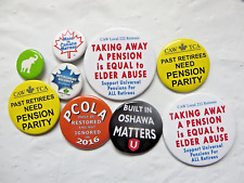 CAW TCA retirement pension Button lot Straight back vtg Autoworkers union picture