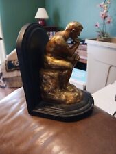 Rodin’s The Thinker Vintage  metal  Heavy bookend picture