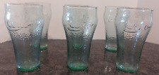 VTG Original Green Dimple Pebble Coca Cola Textured Drinking Glass 6