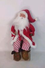 North Pole Trading Company Ledge Or Mantle Sitting Santa In PJs With Mug /Recipe picture