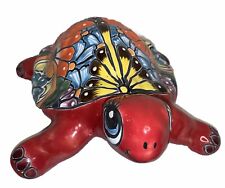 Talavera Mexican Pottery 12”Turtle Figure Multicolor Garden Patio Décor Tortoise picture