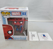 Funko Pop Marvel Spiderman No. 3 Signed by Christopher Daniel Barnes Beckett COA picture