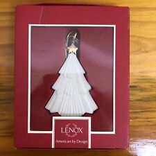 Lenox Pleated Tree Porcelain ￼Christmas Ornament with Box Gold Star picture