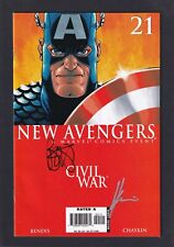 New Avengers #21 Civil War Signed by Bendis/Chaykin Marvel 2006 No COA picture