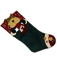 Prima Creations Christmas Stocking Noel Teddy Bear Stitched Primitive Craft 2006 picture