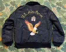 Vintage US Air Force Souvenir bomber jacket/Coat 1970s Military Flight Jacket L picture