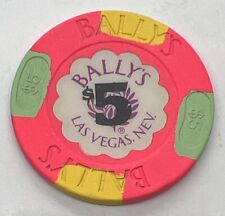 Bally’s Hotel Casino Las Vegas Nevada $5 Chip Red Green Yellow House Mold 1999 picture