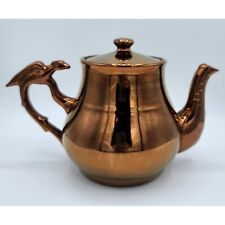 Vintage Wade Made In England Copper Lustreware Bird Handle Ceramic Teapot RARE picture