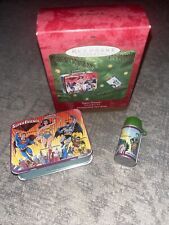 Hallmark 2000 Super Friends Batman Superman WW Lunch Box set Christmas Ornament picture