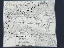 Physical Map of Northern Italy Visual Dept Magic Lantern Glass Slide 1926 picture