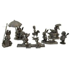 Lot 7 Michael Ricker Pewter Animals Signed/Numbered Rabbit Goose Girl Boy Rare picture