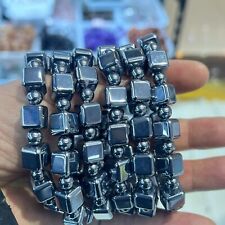 Wholesale Lot 6 Pcs natural Titanium magnet 10 mm 8” Crystal Stretch Bracelet picture