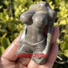 1pc Natural Striped stone Woman Model Quartz Crystal goddess skull Figurines2.8