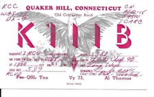QSL  1959 Quaker Hill   CT   radio card picture