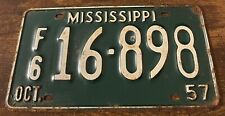 Vintage 1957 Mississippi License Plate F6 14-735 Truck picture