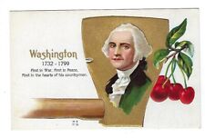 c1908 Patriotic Post Card Washington-First in War, First in Peace - Embossed picture