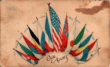 Flags of Our Allies 1917 Postcard picture