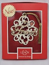 Vintage Lenox Friend Pierced Flower Charm Christmas Ornament in Box Gold Trim picture