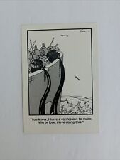 The Far Side Gary Larson Postcard Win Or Lose I Love Doing This War 1985 4” x 6” picture