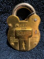 Vintage Hy Squire & Sons Squire 550 Solid Brass Pad Lock w/ Keys 