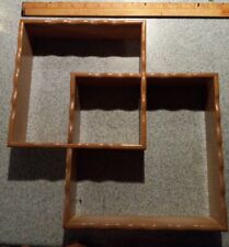 Set of three MCM Blonde Wood Knick Knack Shelves Stamped Made in Japan picture