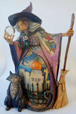 Jim Shore Halloween Witch Crystal Ball What Do I See? 9” EUC picture