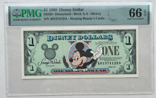 1999 $1 DISNEY DOLLAR MICKEY MOUSE Disneyland Series A01374125A PMG 66 Gem 5E picture