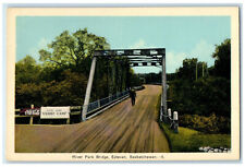 c1940's River Park Bridge Estevan Saskatchewan Canada Vintage Postcard picture