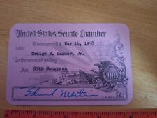 Edmund Martin US Senator signature - 1958, Ten Mile PA picture