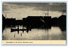 c1910's View Of Moonlight On The River Waterloo Iowa IA Posted Antique Postcard picture