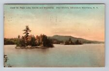 St Regis Lake NY-New York, Upper Lake, Islands & Mts, c1929 Vintage Postcard picture